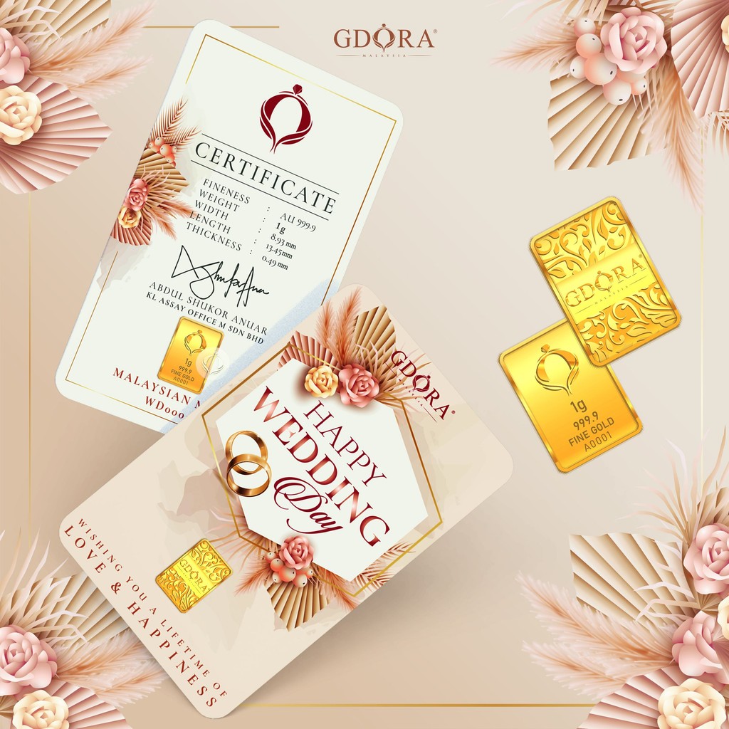 GDORA Gold Bar 1.00gram Wedding Day 999.9