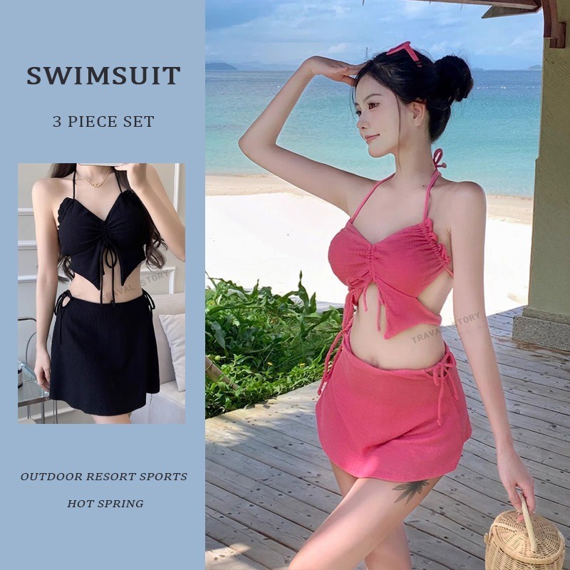 Swimsuit Women's Advanced Bikini Three-piece Sexy Fashion Beach White Bikini Set