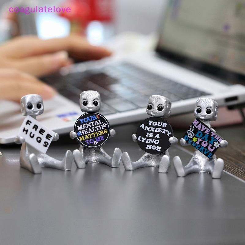 coagulatelove New Type Your Anxiety Is A Lying Hoe Robot Cute Tiny Figure Mental Health Resin Desk Ornament Children's Toy Gifts [HOT]