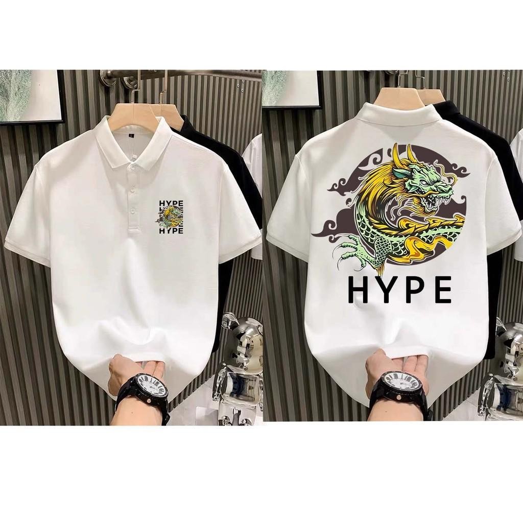 baju polo lelaki HYPE SEASONAL CREATION Graphic Printed Tee men's Short-Sleeved M-3XL#07 Dalam stok
