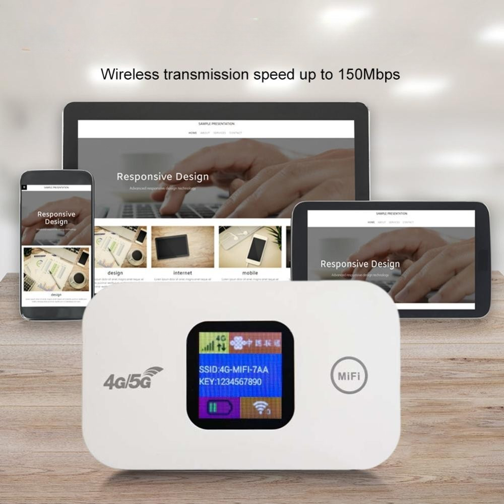 2025 4G Pocket WiFi Router  with SIM Card 150Mbps 4G Wireless Router 2100mAh Broadband Wireless Modem Wide Coverage