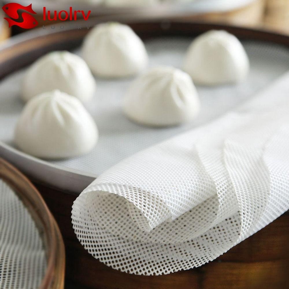 LUOLRV Round Steamer Mesh Pad, Kitchen Baking Accessories Non-Stick Silicone Dehydrator Sheets, Durable Reusable Thickened Steamer Mat