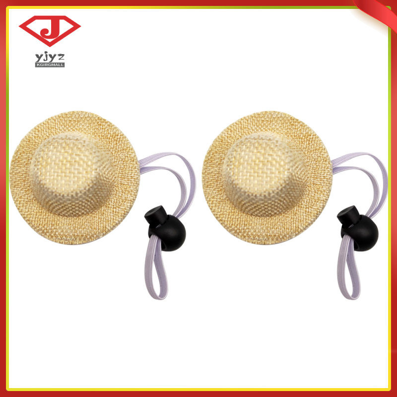 2 Pcs Hats Cat Mexican Sombrero Pet Straw Dog Costume Puppy Wear-resistant Supply Lock Crafts Sun Visor Flax Delicate Banquet yuanjingyouzhang