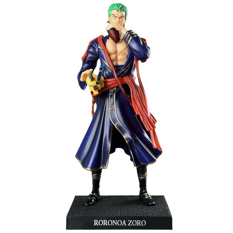 〔 499 〕 Zoro's Wearing Military Uniform, Standing Posture Indicating, Handsome Fixed Grid When Drinking, Heart-moving One Piece, Anime, Figure, Ornaments, Decoration, Merchandise, Dolls,