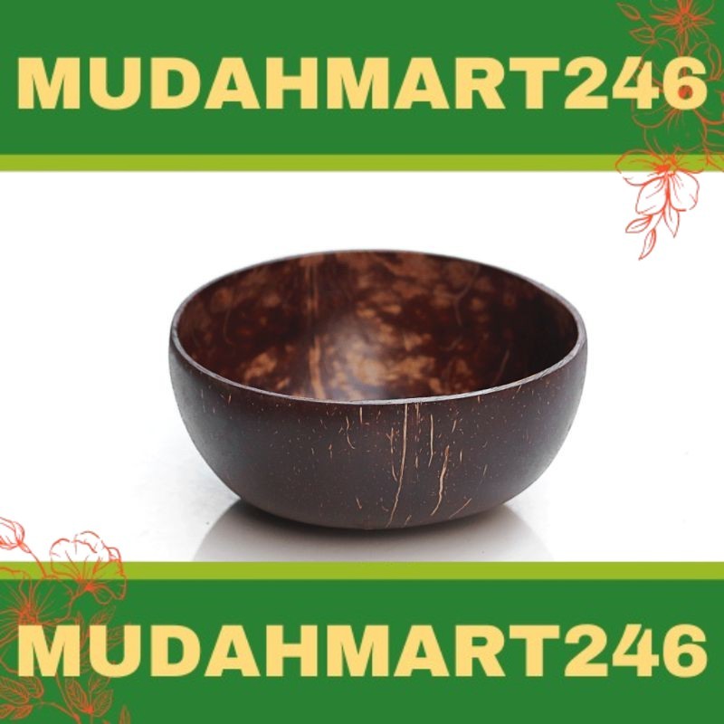 M4007a Natural Vietnamese Coconut Shell Bowl Mangkuk Kelapa Vietnam Asli 天然越南椰壳碗椰子木勺搅拌勺调羹海南老椰子壳叉刀水果沙拉碗