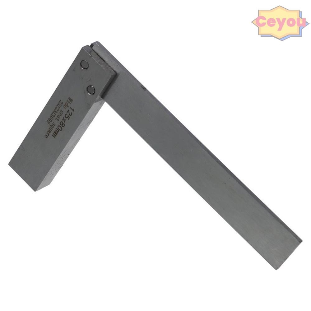 CEYOU L-shaped Angle Ruler, L-Square Carbon Steel Carbon Steel Right Angle Ruler, Portable 90 Degree Silver Woodworking Crutch Ruler Worker