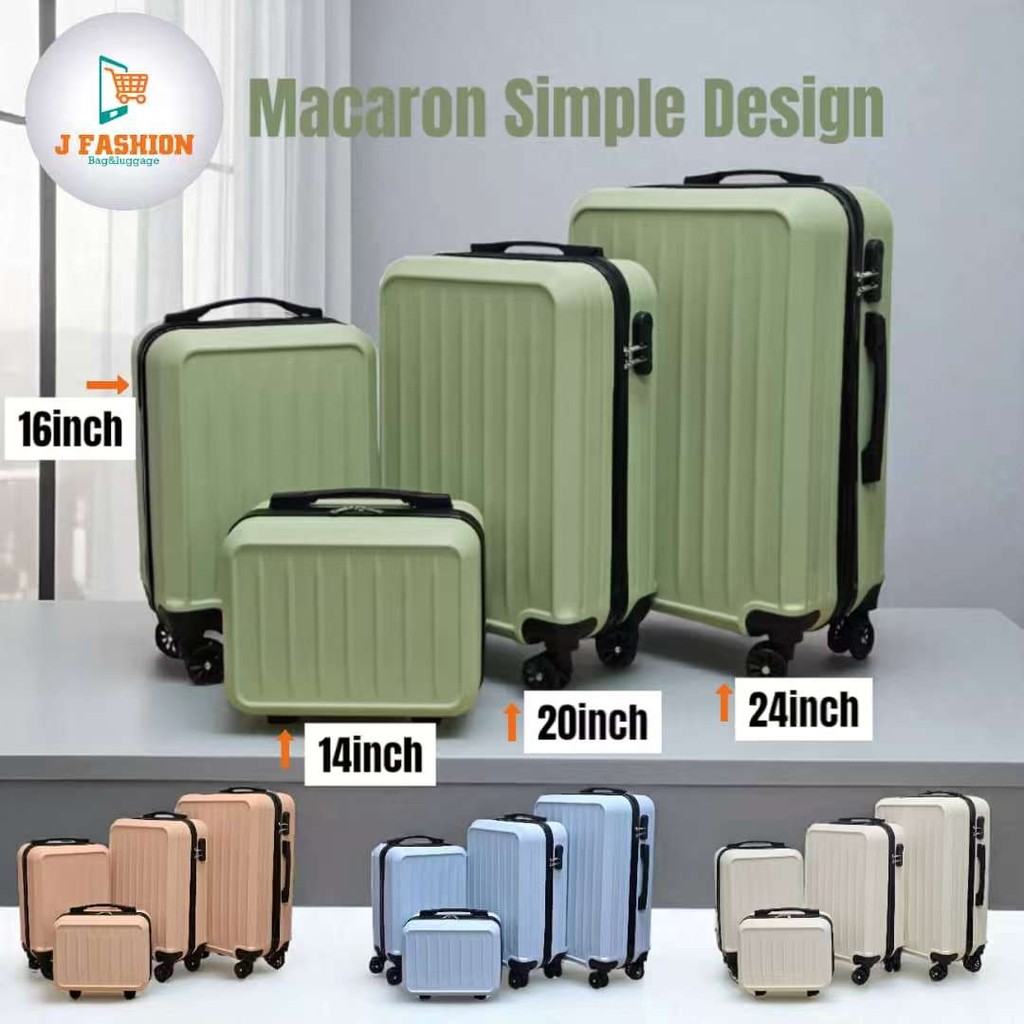 Beg bagasi Macaron Simple Design Luggage Travel Bags Suitcase 14"16"20"24"Ready Stock Bag Bagasi