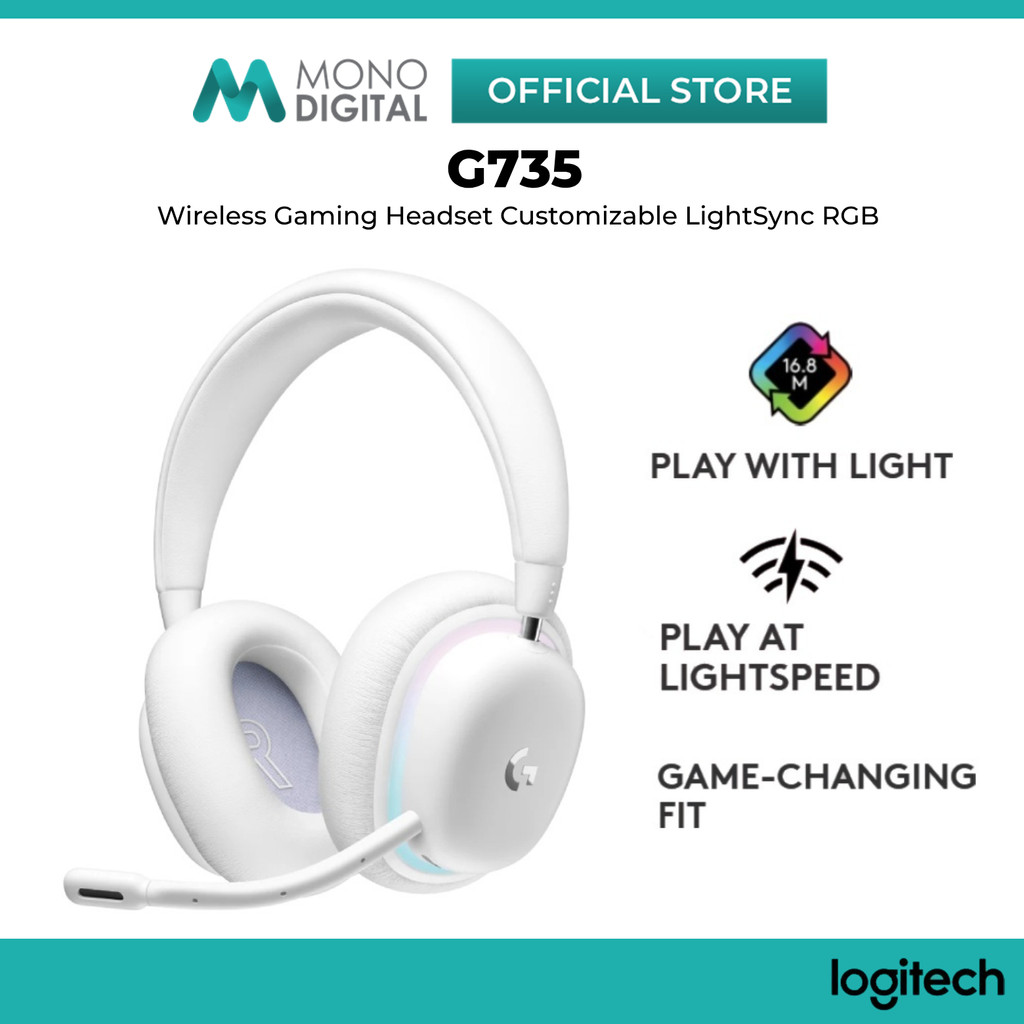 LOGITECH G735 WIRELESS GAMING HEADSET WITH LIGHTSPEED / BLUETOOTH / CUSTOMIZABLE LIGHTSYNC RGB LIGHT