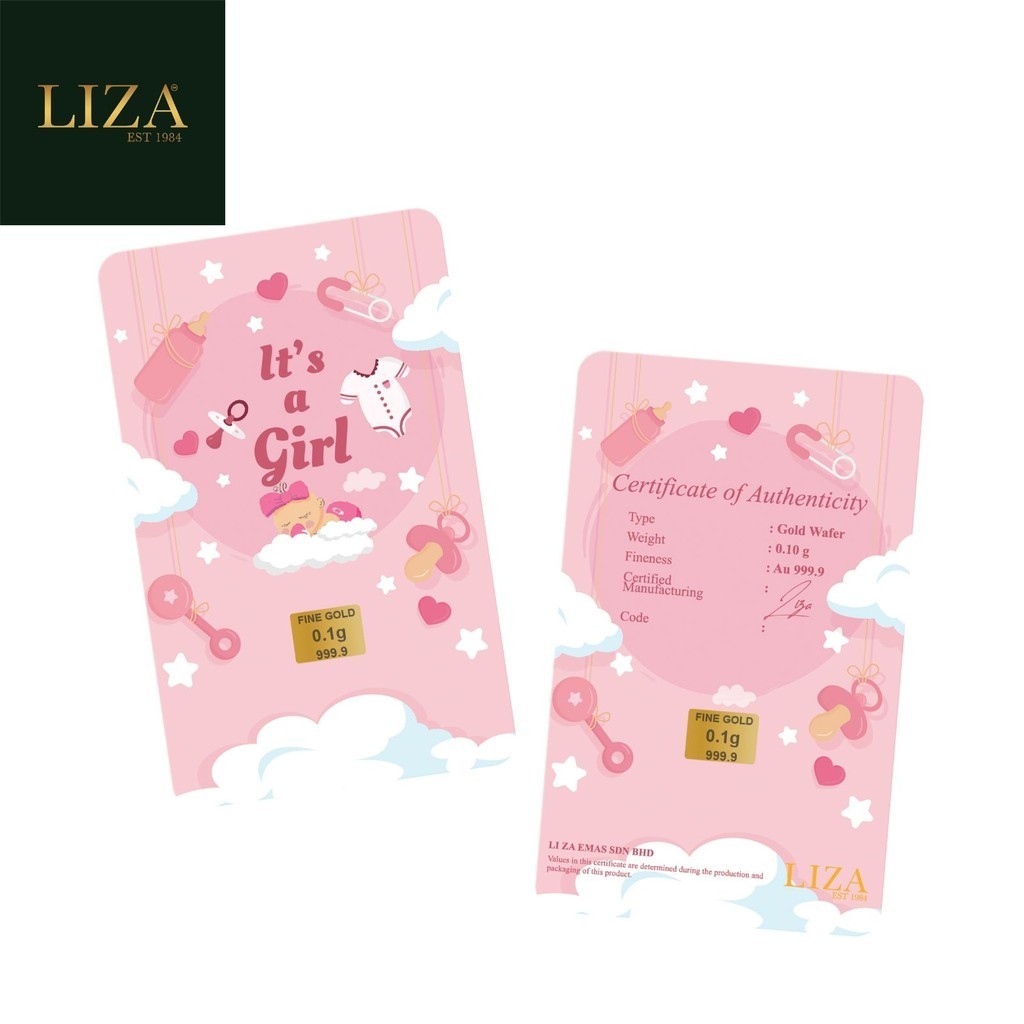 LIZA 999.9 Baby Girl Gold Bar (0.10g)