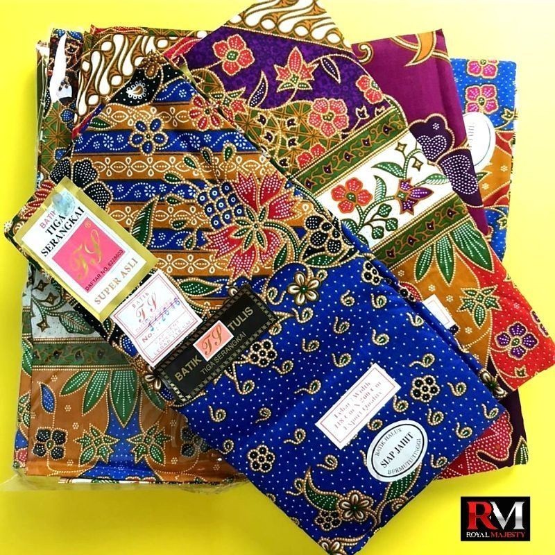 Kain Batik Tiga Serangkai Indonesia Siap Jahit (Original Asli) Kain Cotton Serap Air Berkualiti Premium