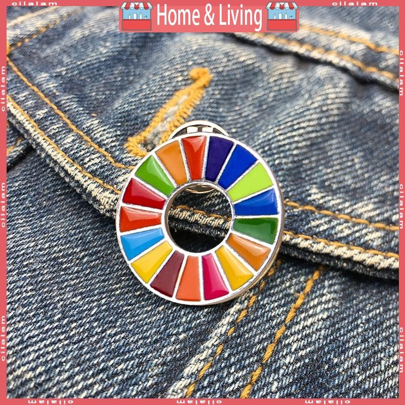 ci United Nations SDGs Brooch The Sustainable Development Goals Rainbow Pin Scarf Pins Jewelry for Unisex