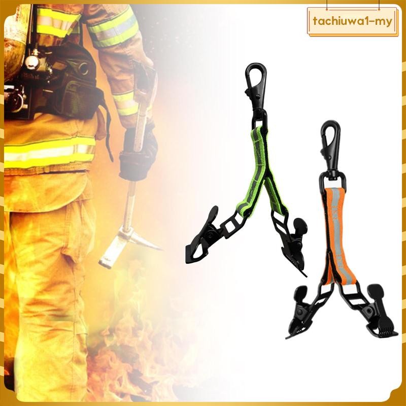 [TachiuwadcMY] Firefighter Glove Strap Fireman Turnout Gear Gloves Holder Reflective 2 Clips