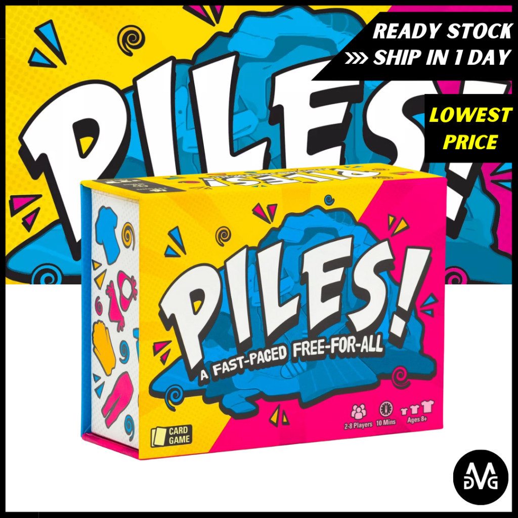 Piles - Fast Paced Card Game Board Game Friendly Spot For Kids Children Family Fun Easy Tabletop Game Match and Switch