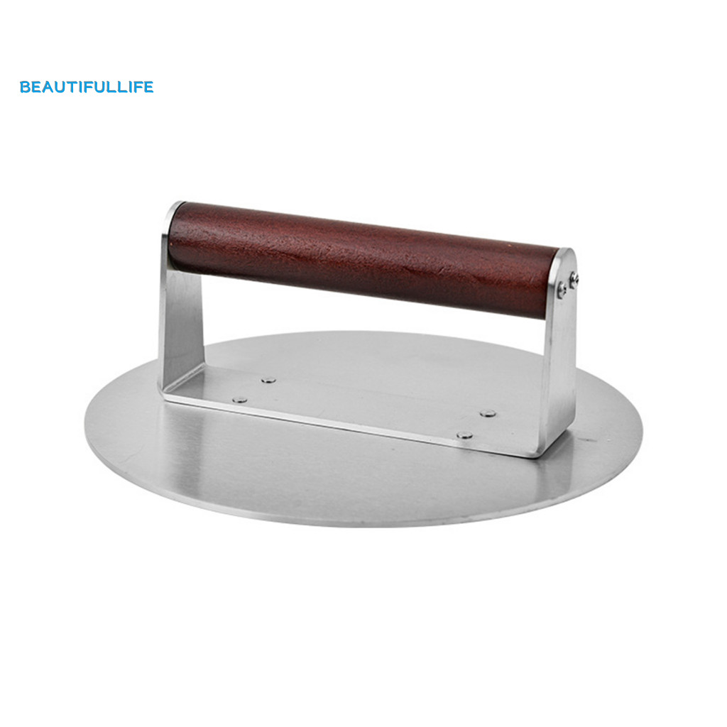 beautiful Healthy Cooking Tool Burger Patty Press Tool Premium Stainless Steel Burger Press with Wood Handle Heavy Duty Meat Smasher for Bbq Grill Tool Perfect for Panini Beef