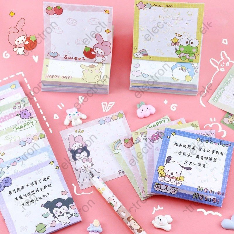 80 Sheet Cartoon Sanrio Sticky Notes,useful Cartoon Stationery Notebook,convenient Student Note Pad Handbook Stickers,cute Cartoon Family Sticky Notes Sticker Note Election