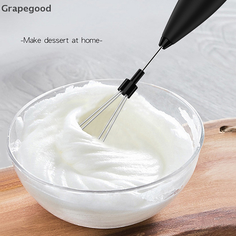 Grapegood Hand Blender Electric Egg Beater Milk Frother Handheld, Mini Electric Drink Mixer Foamer With Stand For Coffee Lattes Nice