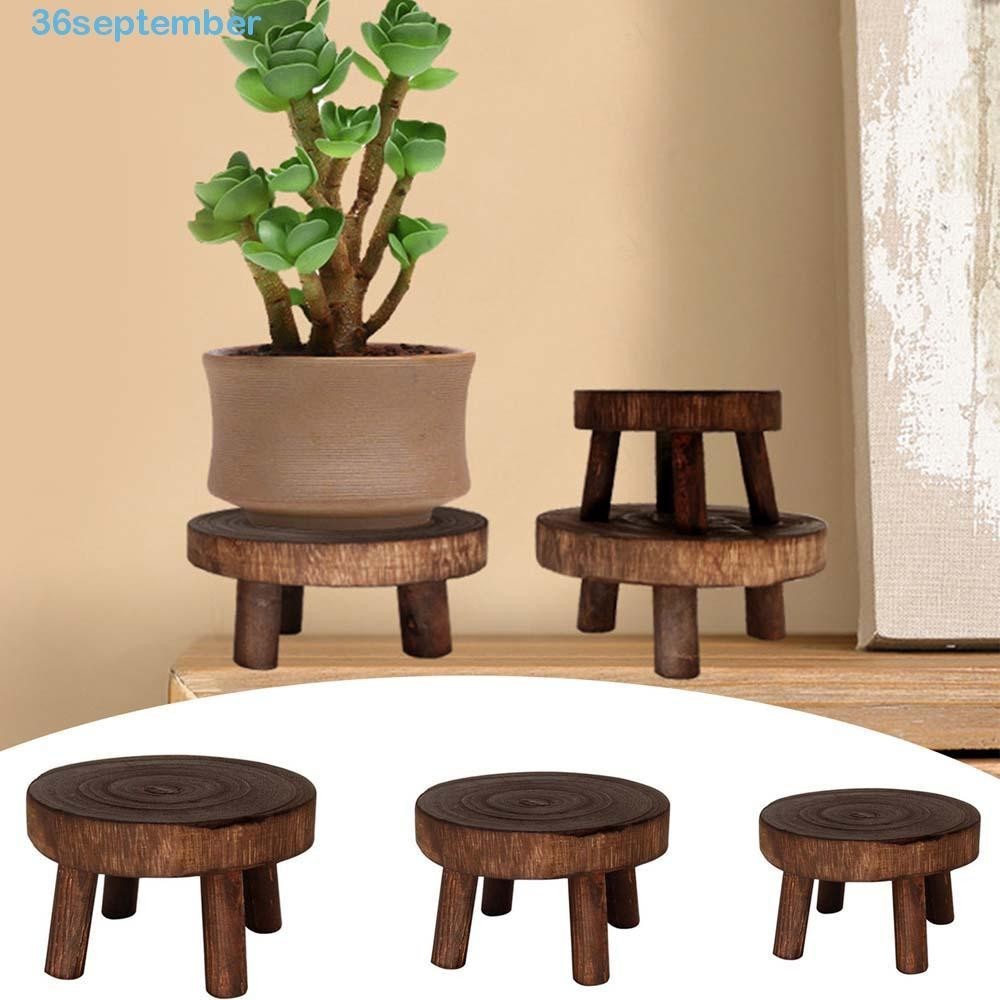 SEPTEMBER New Flower Pot Base Living Room Wooden Stool Plant Stand Shelf Balcony Home Decor Succulent Indoor Outdoor Patio Display Flower Pot Holder/Multicolor