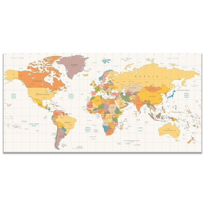 The World Political Map Canvas Painting Scandinavian Poster Print Wall Art Picture for Living Kids Room Home Decor Free Shipping gift idea