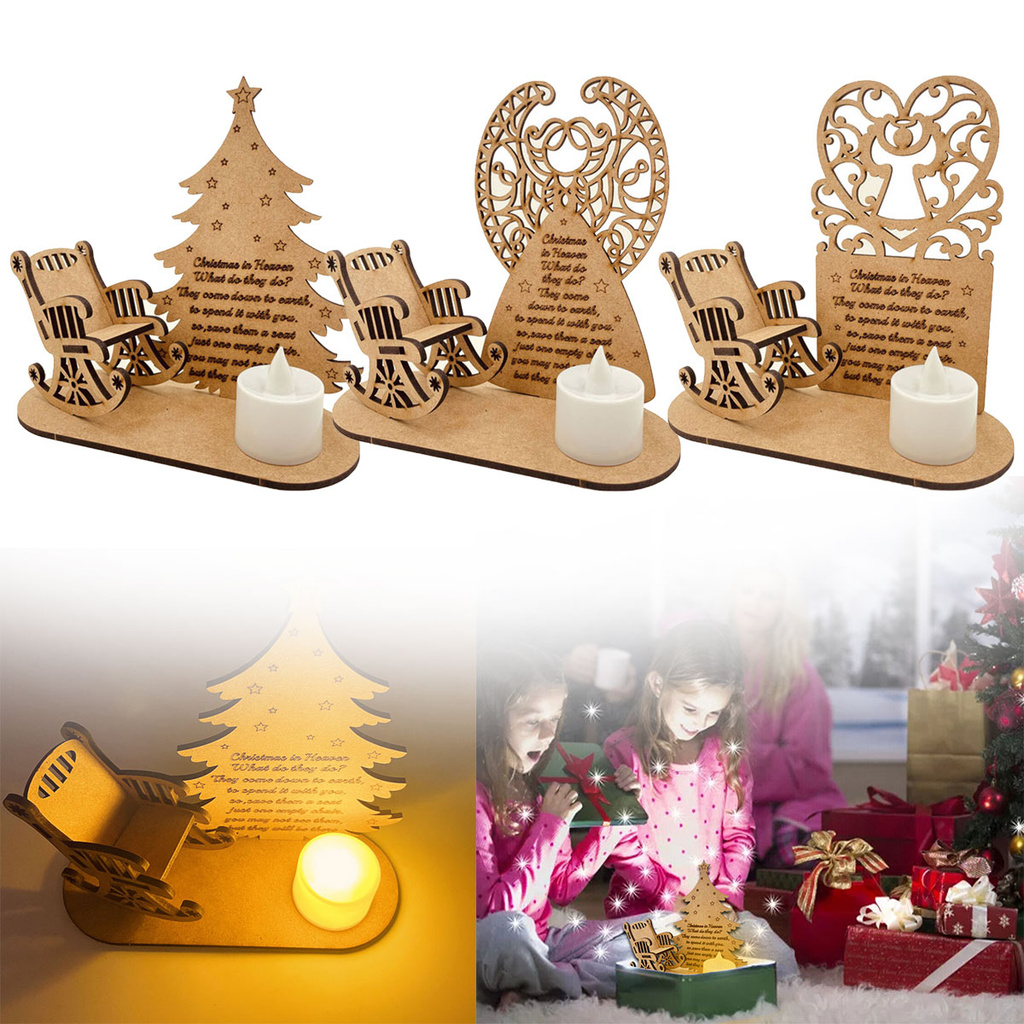 Classic DIY Xmas Remembrance Candle Ornament To Remember Loved Ones Merry Christmas In Heaven Memory Tealight Candlestick Holders Gift