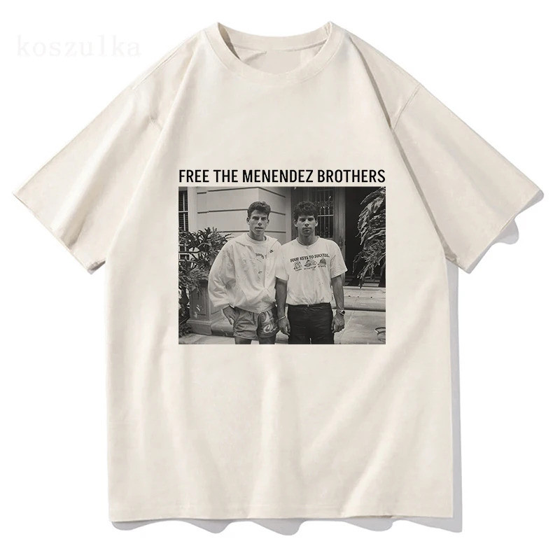 【ready stock】New Movie 2024 T-shirt Justice for The Menendez Brothers Graphic Tshirts Cotton Soft Men/Women Tee-shirt Unisex Streetwear Tees