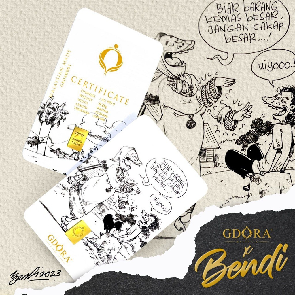 GDORA Gold Bar 0.25gram Kartunis_Bendi A 999.9