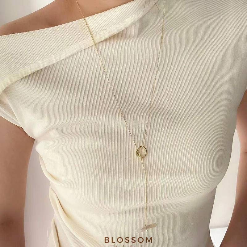 BLOSSOM Natural Freshwater Baroque Necklace, Fashionable Pearl Long Necklace, Women's Jewelry