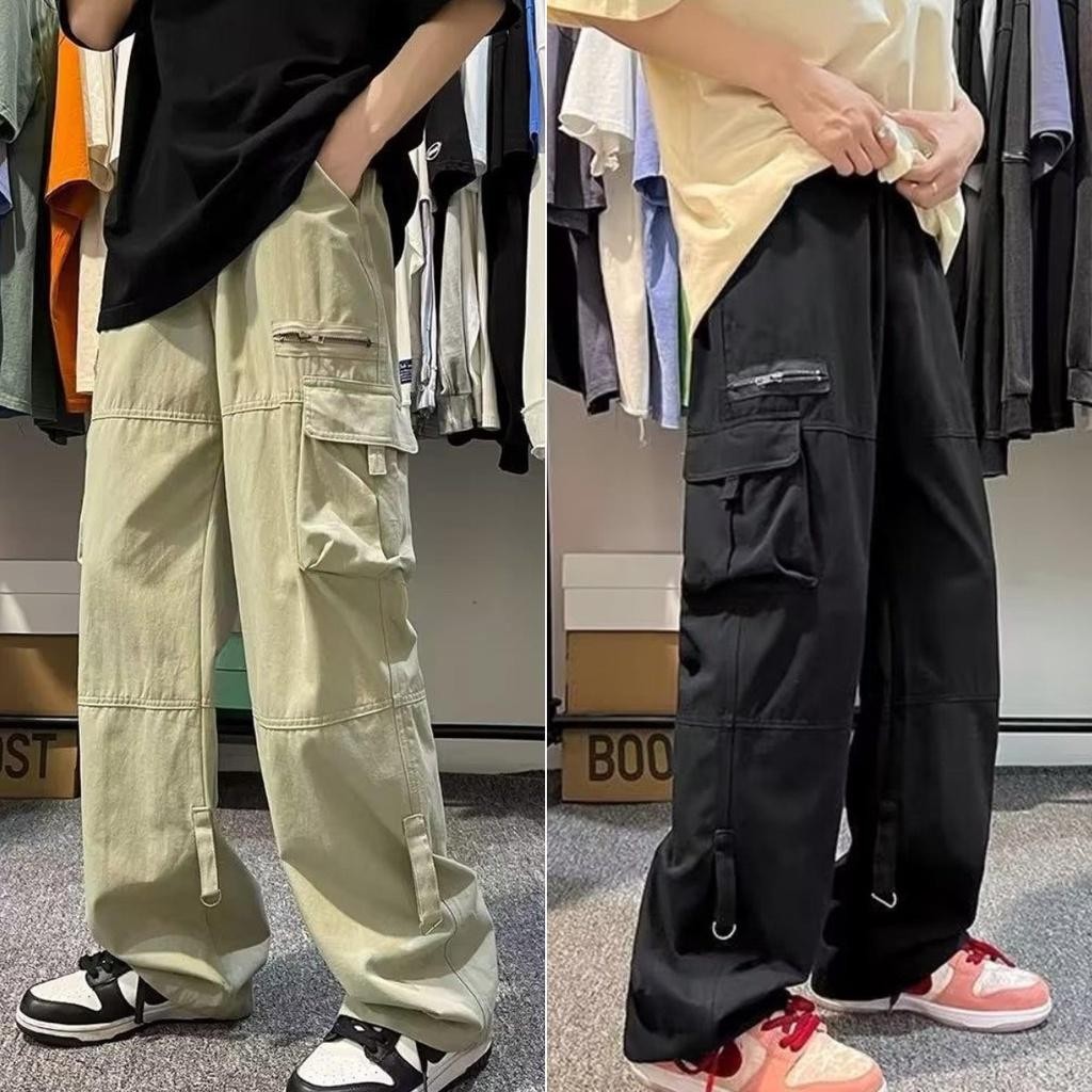 Trend Multi Pocket Cargo Pants Men Retro Cargo Pants Loose Straight Casual Pants Cargo Pants Men