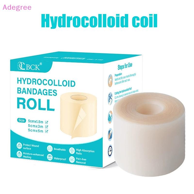 Adegree Hydrocolloid Roll For Wound Care Hydrocolloid Patch Bandages With Self-Adhesive, Bed Sore Bandages, Highly Absorbent For Burn 