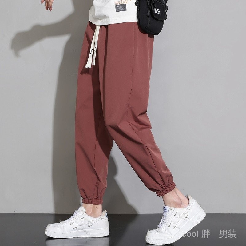40-100kg pants men New Style Spring Summer Ankle-Length pants men Sports pants Ice Silk pants men Long pants Leggings pants Loose Casual pants men men boy pants