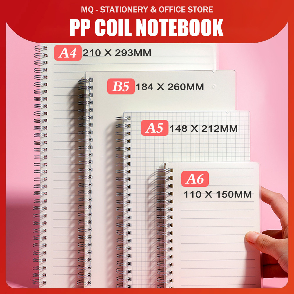 A4 A5 A6 B5 160 Pages Blank Grid Line Cover Notebook Spiral Book Journal Diary Student Buku Nota 笔记本