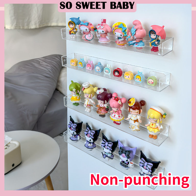 1PC Wall Mounted Popmart Display Rack Blind Box Figures Showcase Stand Doll Toy Storage Rack