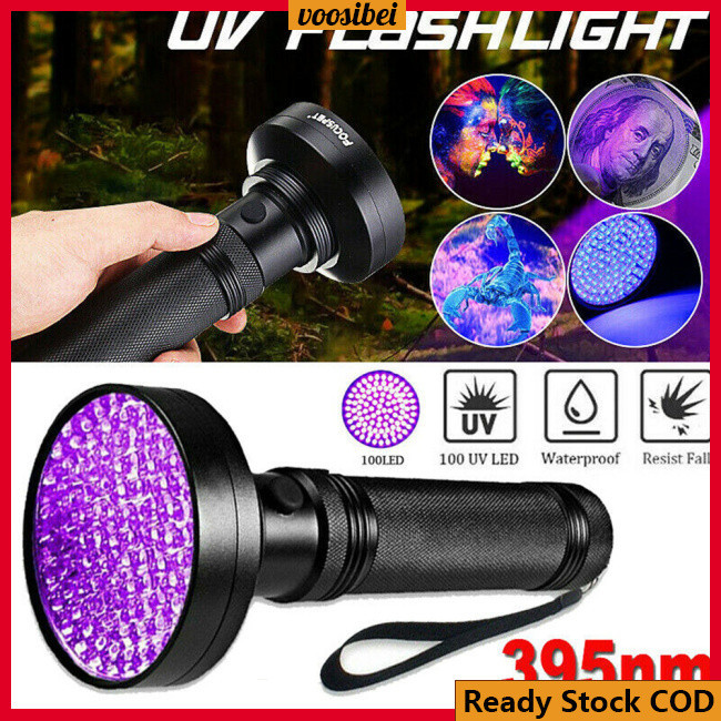 BJ 100 Led Uv Ultraviolet Flashlight, Waterproof O Ring Fluorescent 395nm Inspection Lamp, For Forged Passport Driving