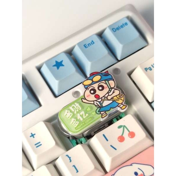 keycap anime cherry mx keycaps Krayon buatan tangan, kecil baru, comel, anime, personaliti, papan kekunci mekanikal kartun, ruang belakang, penutup kekunci, aci satelit silang