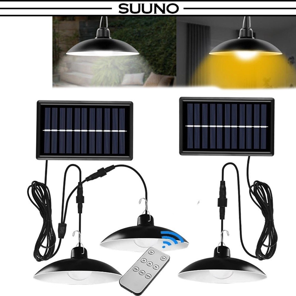 Lampu Solar Light Solar Chandelier 2bulbs Waterproof Pendant LED Solar Light Outdoor Lighting Solar