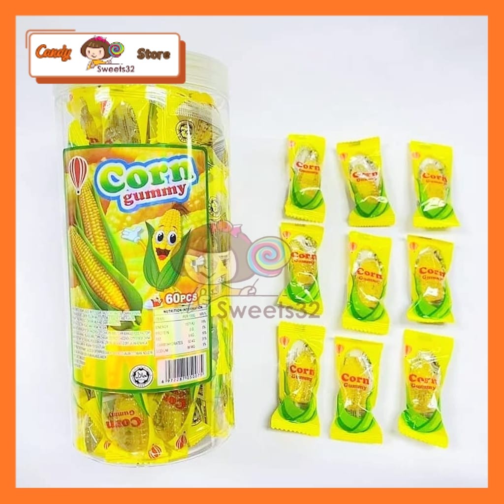 60pcs Corn Gummy Pudding Sweet Corn Flavor (±9G x 60Pcs)