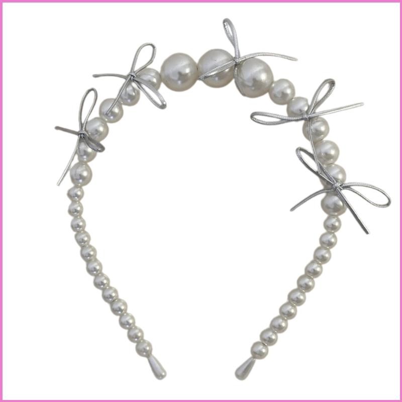 Royal Pearls Bowtie Headband Carnivals Party Headband Wedding Ceremony Bridal Hairhoop