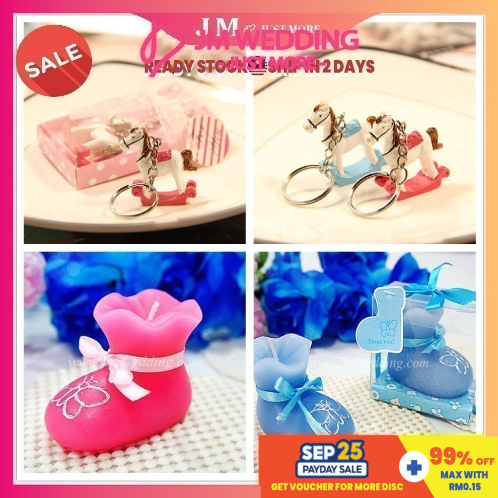 Baby Birthday Keychain/Boot Candle Lilin Comel Rantai Kunci-Doorgift/Souvenir Gift Party Hadiah JM