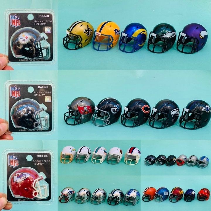 Rugby Merchandise RIDDELL Collection NFL Team Small Helmet Ornaments Toy 1/6