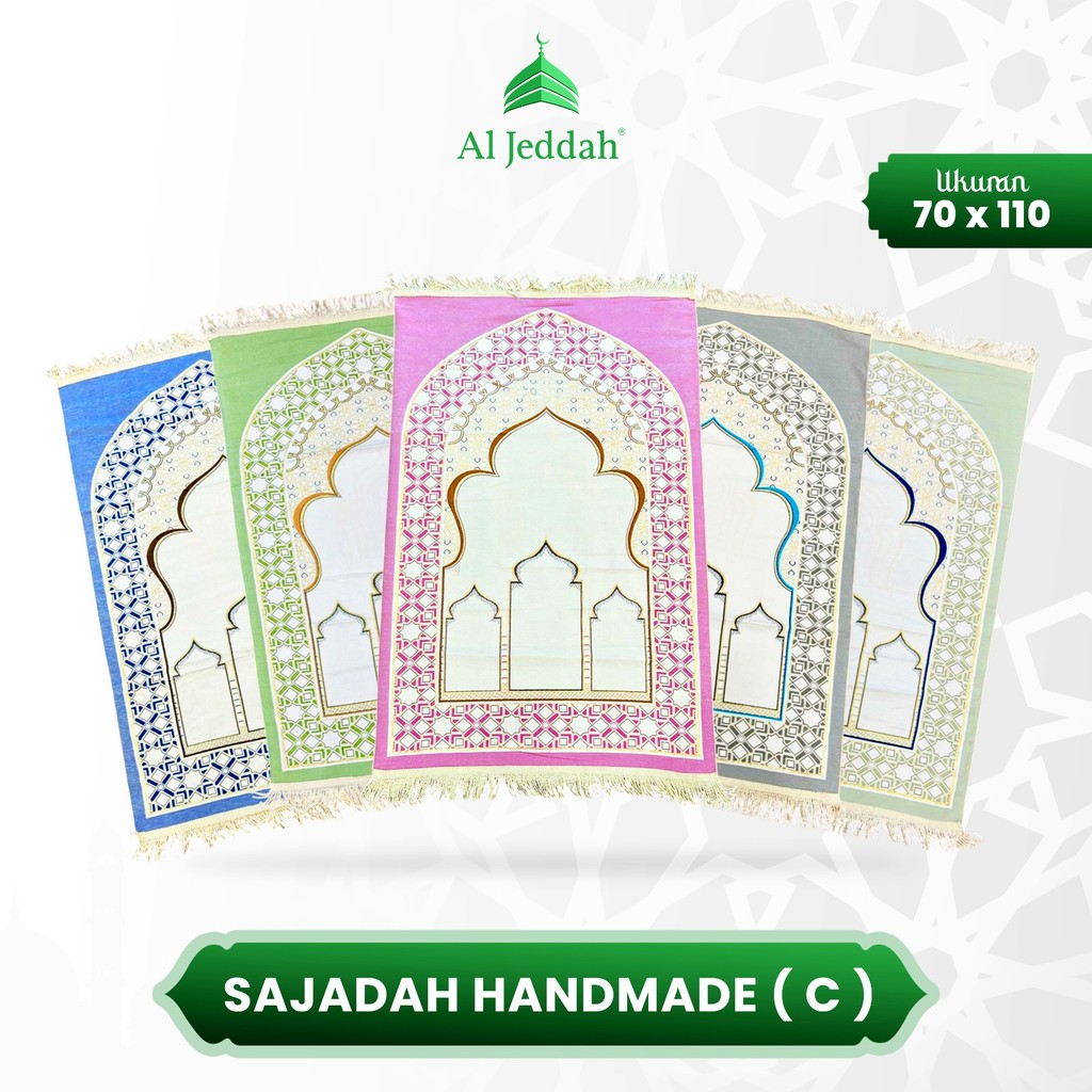 AL Jeddah Practical Handmade Travel Prayer Rug 70x110 Premium Pocket Folding Prayer Rug I Easy to Carry Travel Prayer Rug