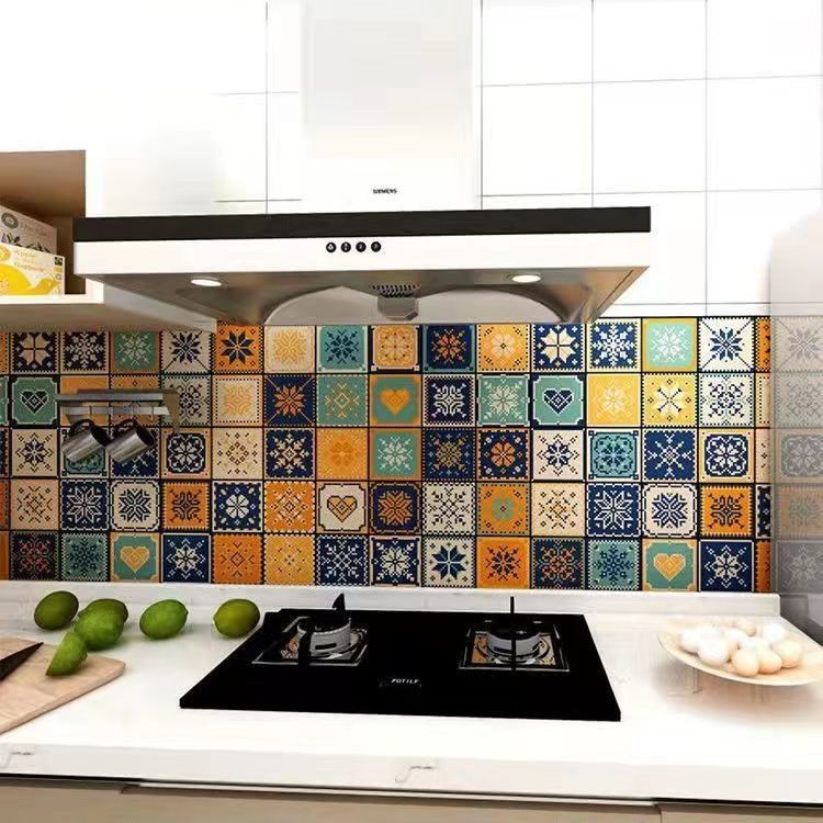 Moisture-Proof Household Kitchen Oil-Proof Wallpaper High Temperature Resistant Thickened Wall Stickers Wallpaper Waterproof Oil-Proof Cabinet Wall Refurb