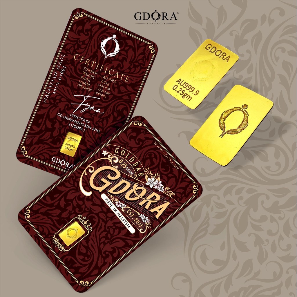 GDORA Gold Bar 0.25gram Vintage 999.9