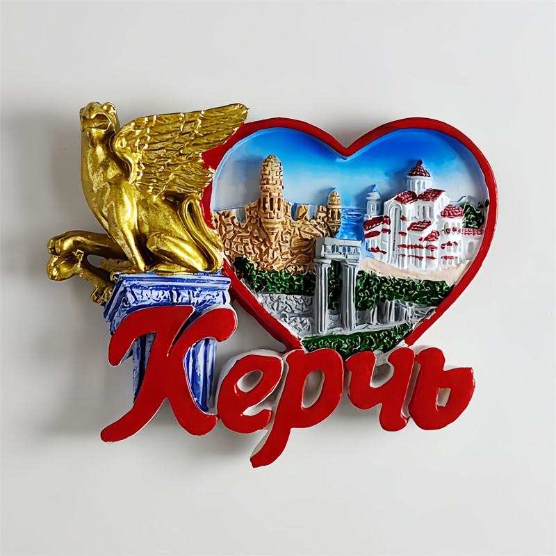 Russian Heart Shaped Fridge Stickers Tourist Souvenir Refrigerator Stickers Home Decoration