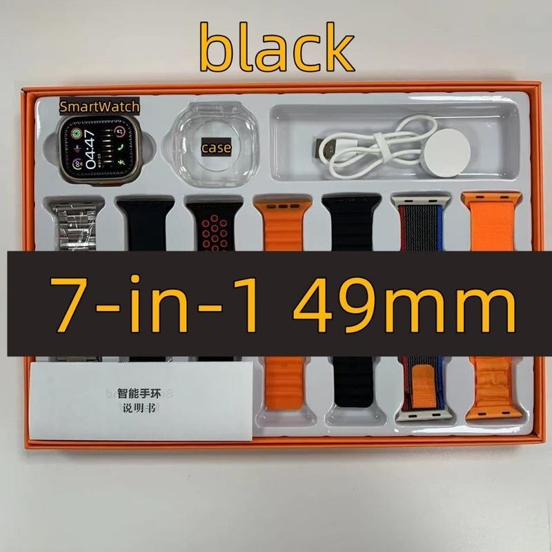 Model 2024, Set 7 dalam 1, Skrin Sentuh Penuh 49mm, Ciri Pergerakan  Smart Watches jam tangan pintar baharu kalori