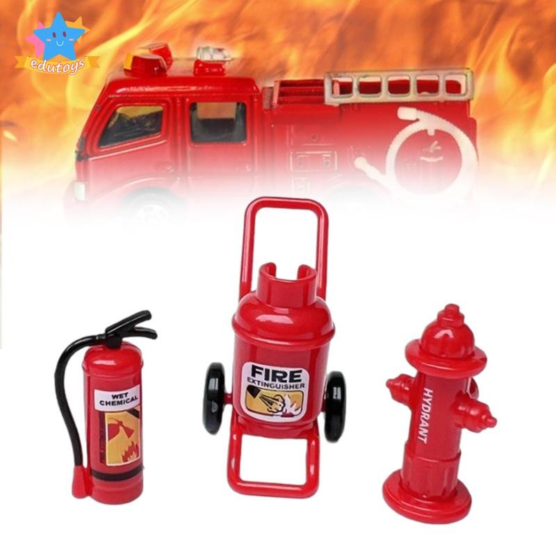 [Edstars] 3x 1/12 Scale Firefighting Equipment Fire for Fairy Garden