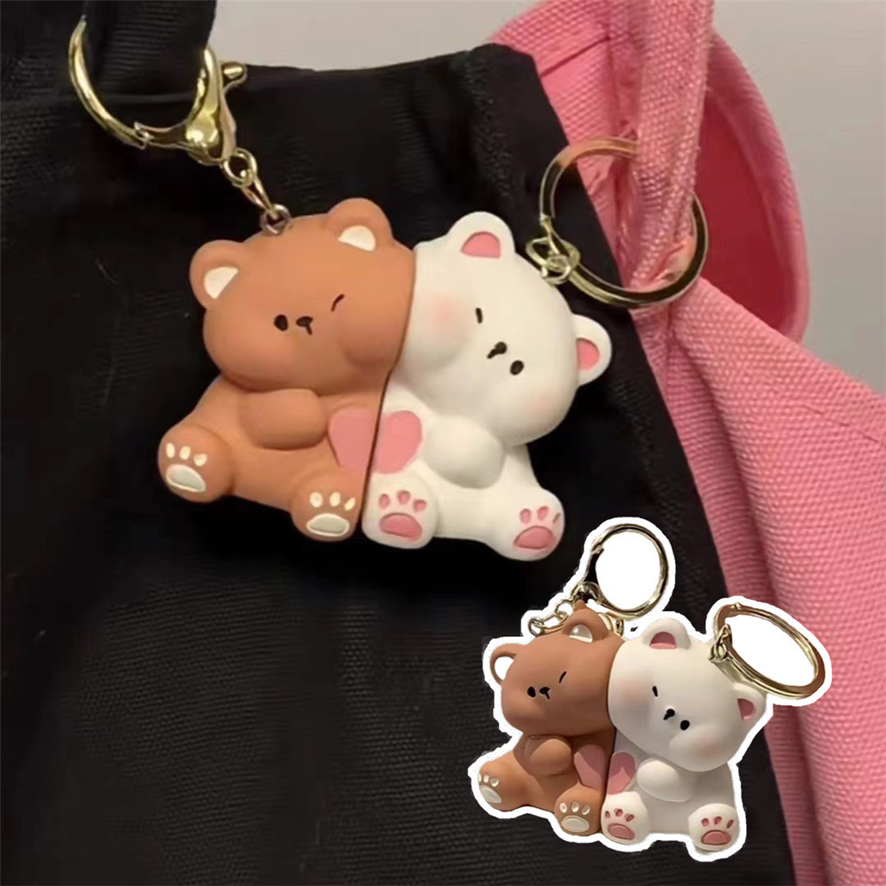 Couple Sticker Bear Keychain Small Gift Valentine's Day Gift Bag Pendant Couple Button Birthday Gift