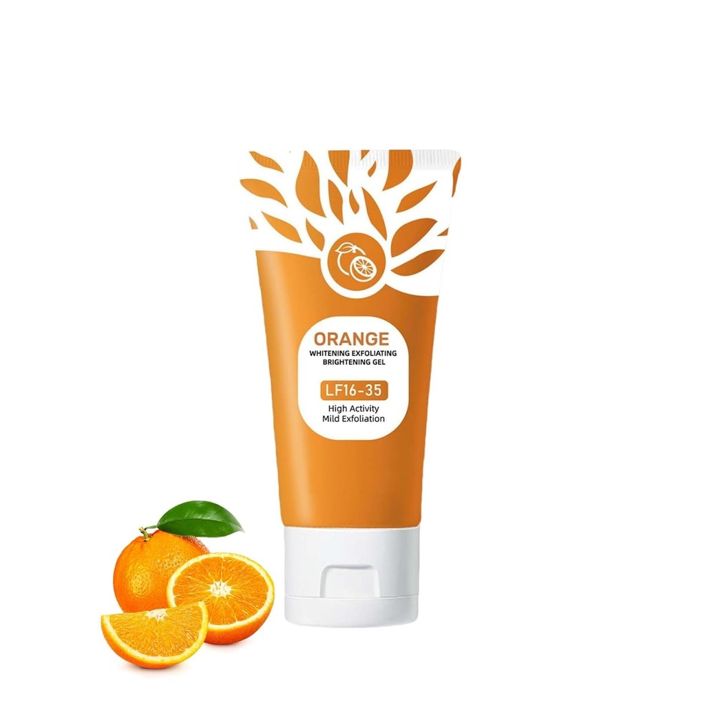 Orange Enzymes Exfoliating Gel, Orange Exfoliating Gel for Women, Orange Face Exfoliator Scrub for Face Body, Deep Cleansing and Moisturising Scrubber for All Skin Types (1 Piece, 50 g)