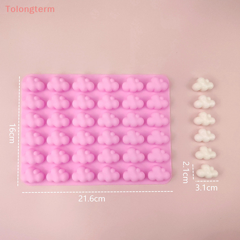 Tolongterm> 36 Cavities Cloud Shape Silicone Mold Fondant Cake Decor DIY Jelly Ice Cube Pudding Baking Tool Epoxy Resin Mold Bakeware well