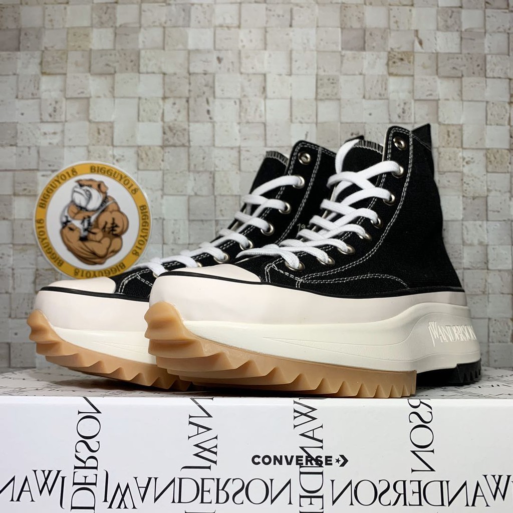 Special Price Converse Run Star Hike HI Black White Caramel Bottom JW Anderson Thick Bottom 164840C