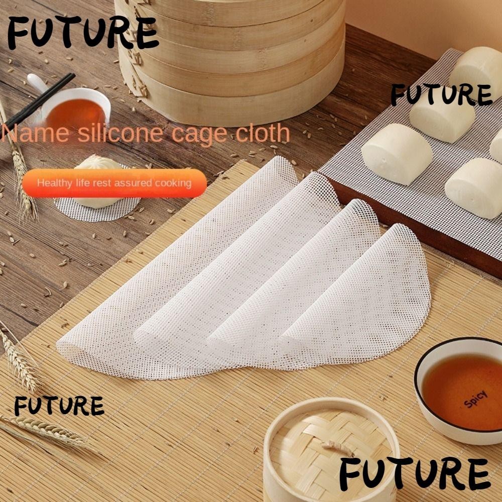 HL-FUTU Round Steamer Mesh Pad, Kitchen Baking Accessories Non-Stick Silicone Dehydrator Sheets, Durable Thickened Reusable Food Fruit Dryer Mats