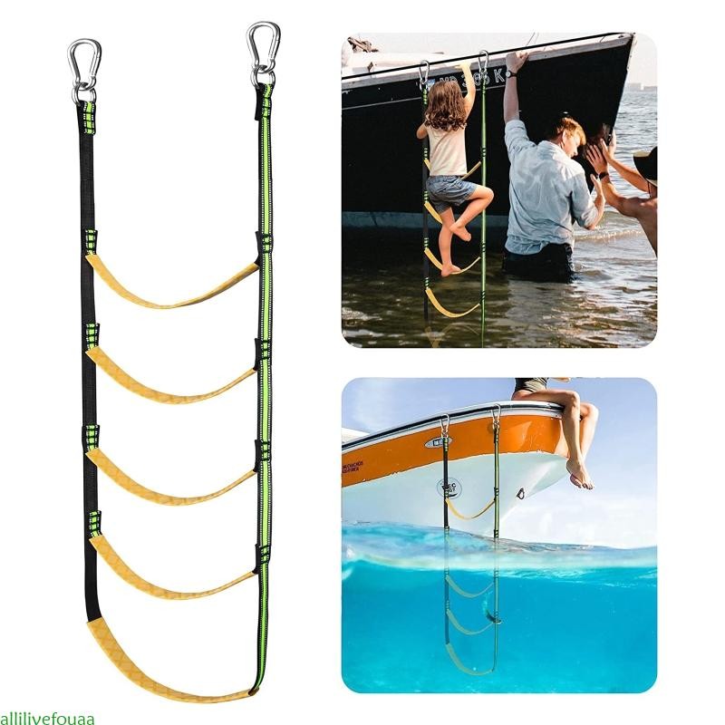 allilivefouaa Portable Inflatable Boat Boarding Ladder Yacht Equipment Fit Kayak